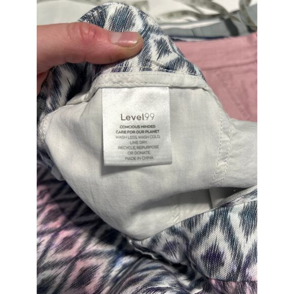 Level 99 x Anthropologie size 32 Pastel Aztec Linen Lyocell Shorts Stretch New! - Picture 8 of 10